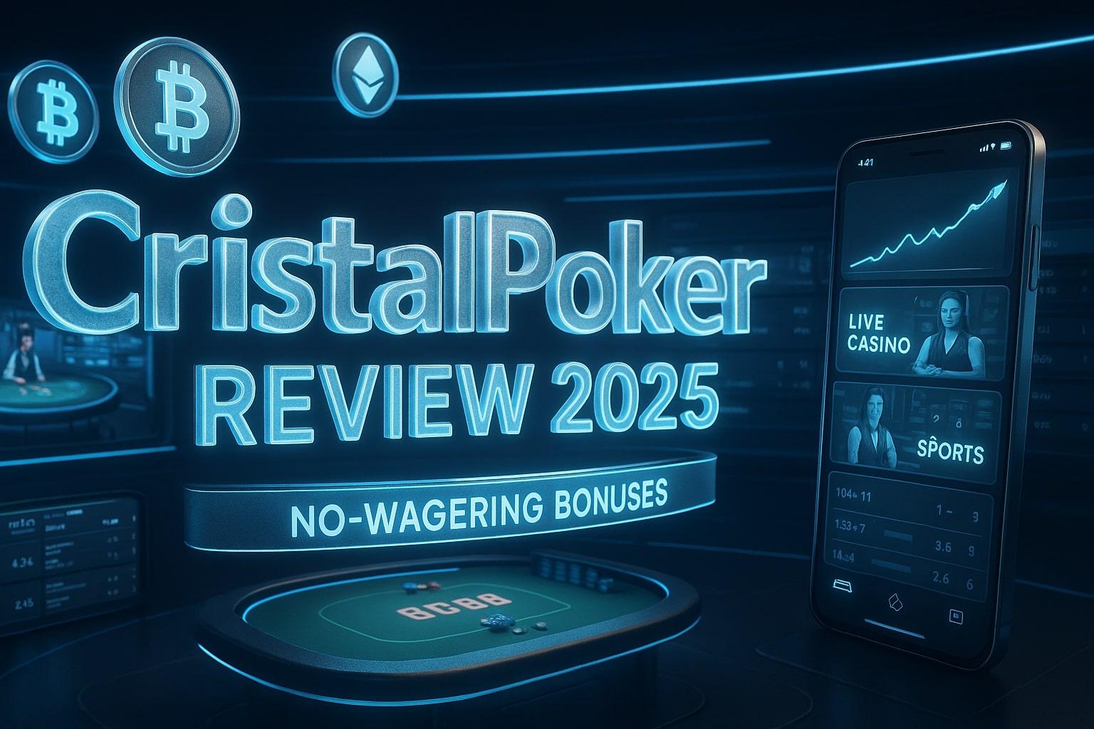 CristalPoker Review (2025) – All-in-One Casino, Poker & Sportsbook With No-Wagering Bonuses - featured image
